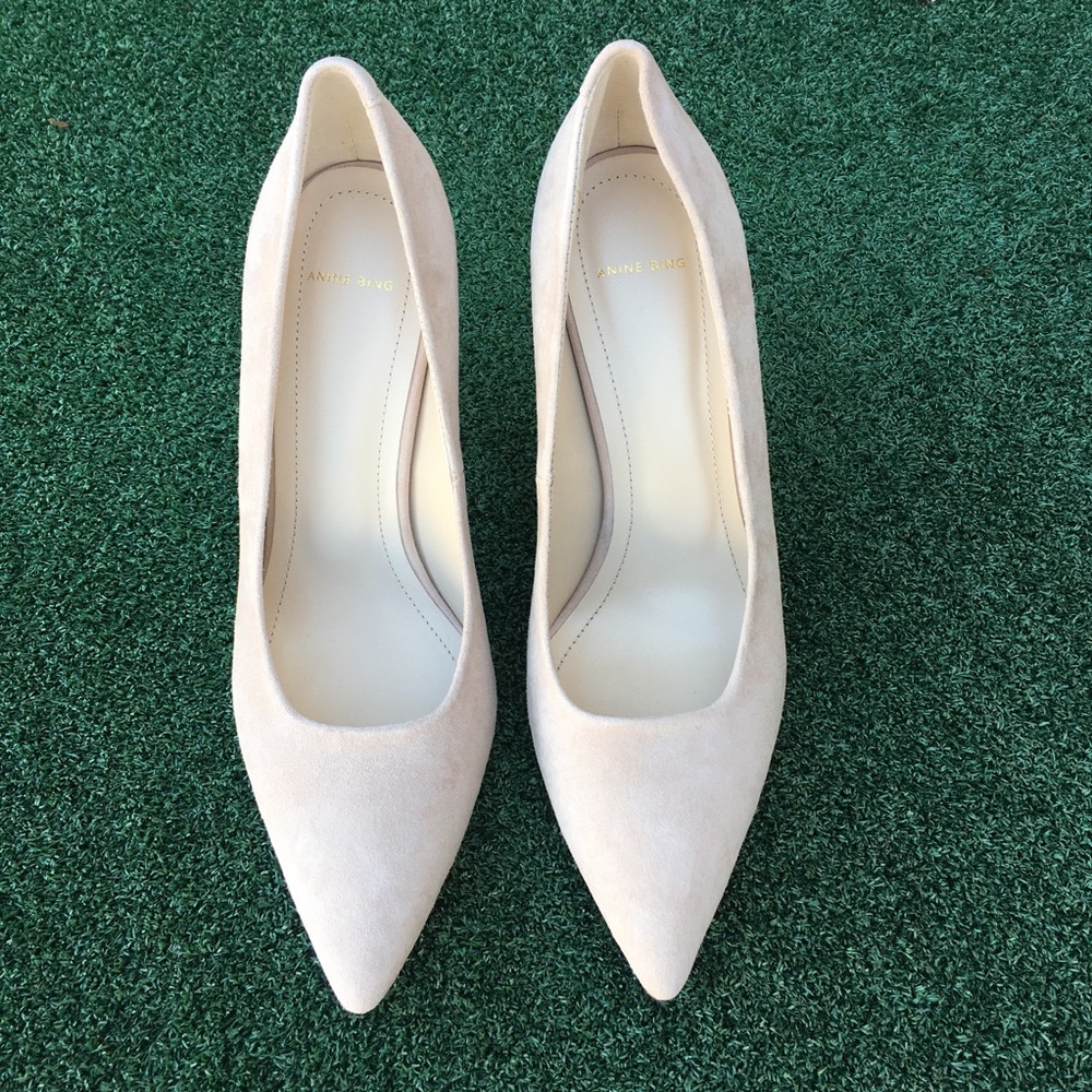 NWT Anine Bing Elly Pump Suede Nude 39 - Picture 4 of 8
